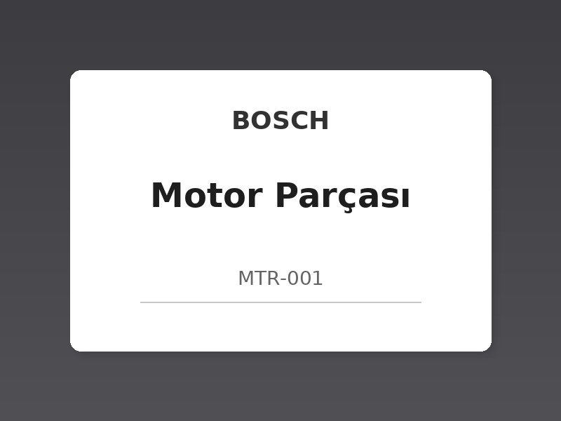 Bosch Enjektör